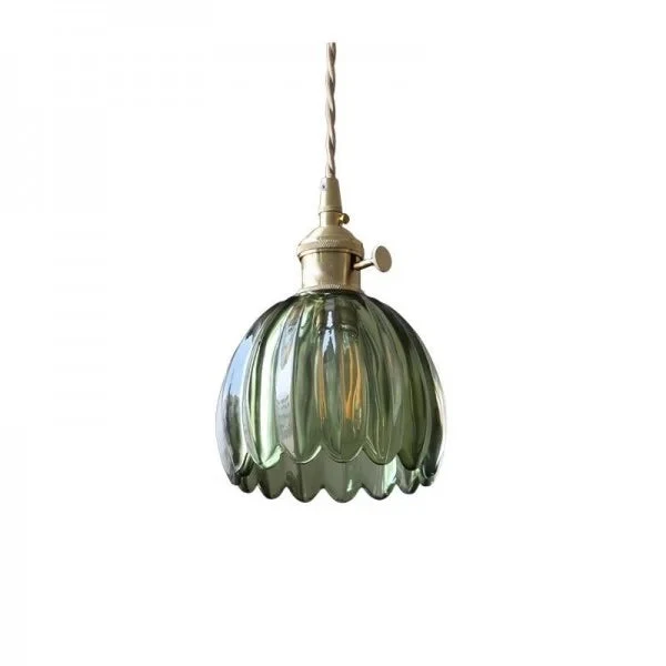 Hanglamp Glas E27 Amber Tulpvorm Retro Eettafel Woonkamer Hal Vintage Glazen Hanglamp Sfeerverlichting | Sansoti
