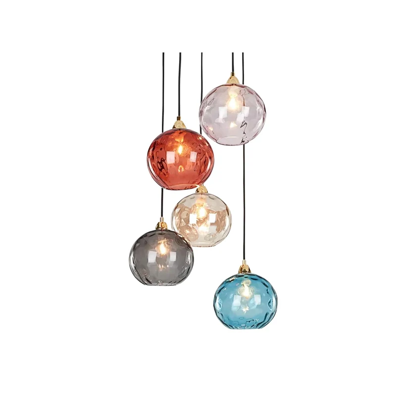 Hanglamp Glas E26 20 cm Grijs Eettafel Woonkamer Slaapkamer Rookglas Bollamp Pendellamp Sfeerverlichting | Sansoti