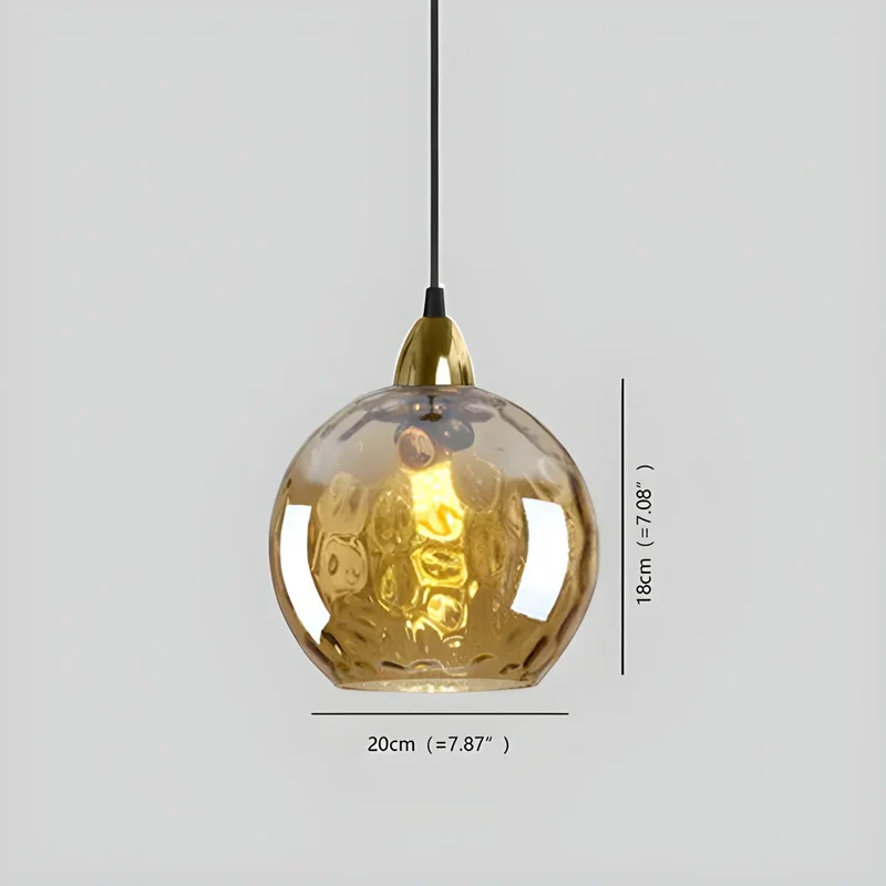 Hanglamp Glas E26 20 cm Grijs Eettafel Woonkamer Slaapkamer Rookglas Bollamp Pendellamp Sfeerverlichting | Sansoti