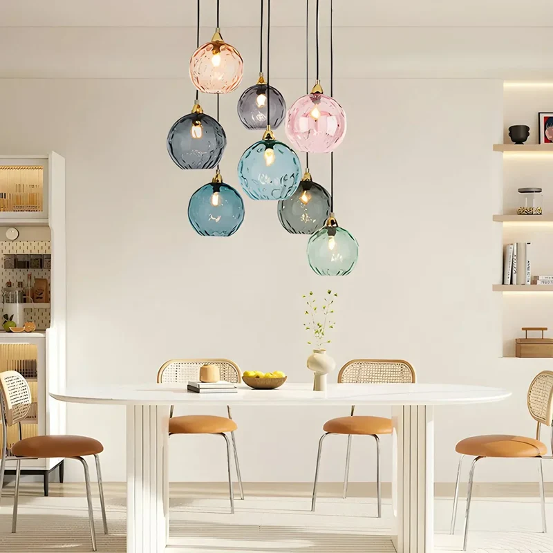Hanglamp Glas E26 20 cm Grijs Eettafel Woonkamer Slaapkamer Rookglas Bollamp Pendellamp Sfeerverlichting | Sansoti