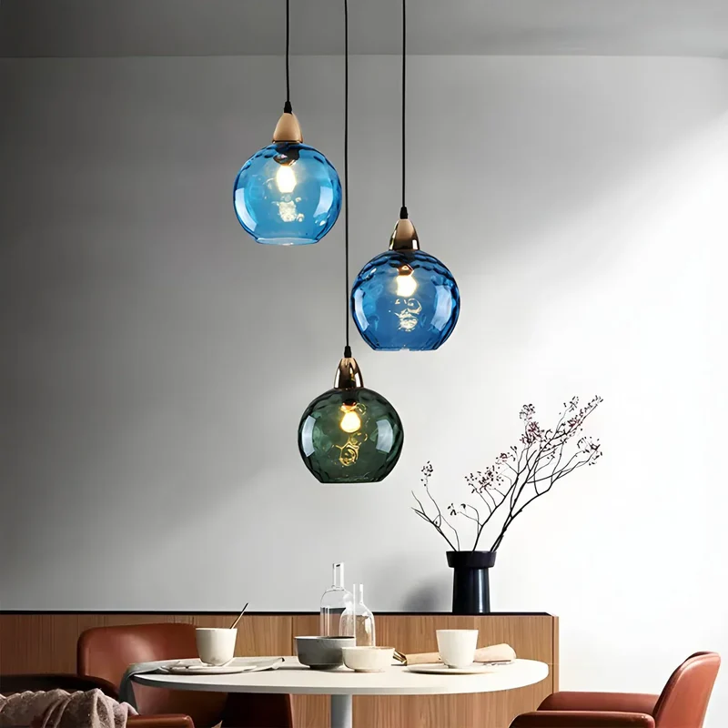 Hanglamp Glas E26 20 cm Grijs Eettafel Woonkamer Slaapkamer Rookglas Bollamp Pendellamp Sfeerverlichting | Sansoti