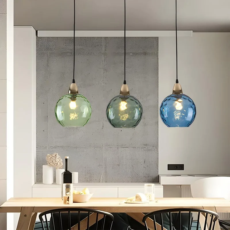Hanglamp Glas E26 20 cm Grijs Eettafel Woonkamer Slaapkamer Rookglas Bollamp Pendellamp Sfeerverlichting | Sansoti