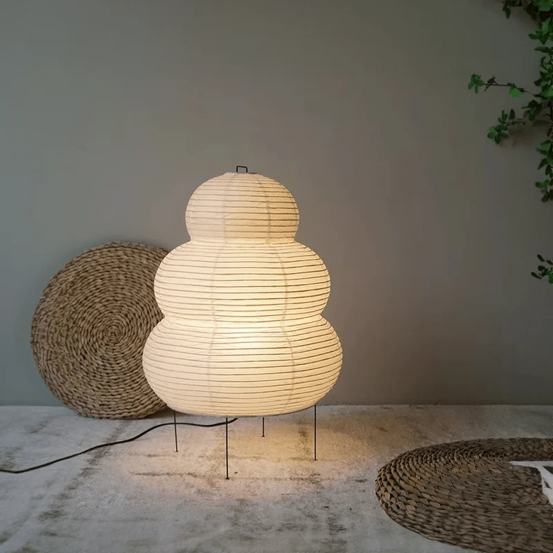 Wabi Sabi Vloerlamp van Rispapier – Kunstnerische Design Lamp met Verstelbaar Statief | Sansoti