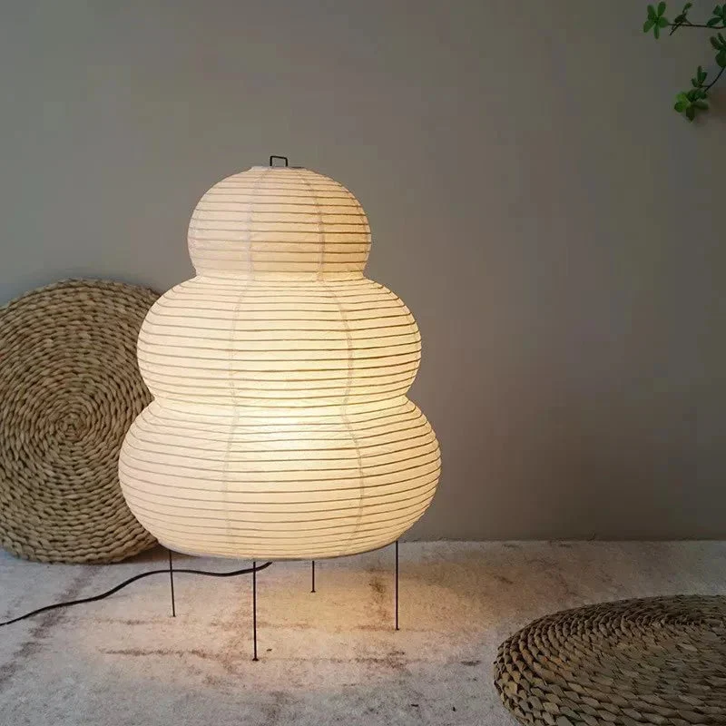 Wabi Sabi Vloerlamp van Rispapier – Kunstnerische Design Lamp met Verstelbaar Statief | Sansoti