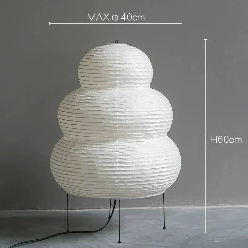 Wabi Sabi Vloerlamp van Rispapier – Kunstnerische Design Lamp met Verstelbaar Statief | Sansoti