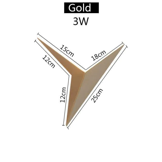 Driehoek Wandlamp LED 3W Metaal Zwart Woonkamer Slaapkamer Moderne Muurlamp Geometrisch Bureaulamp Interieur Decoratie | Sansoti