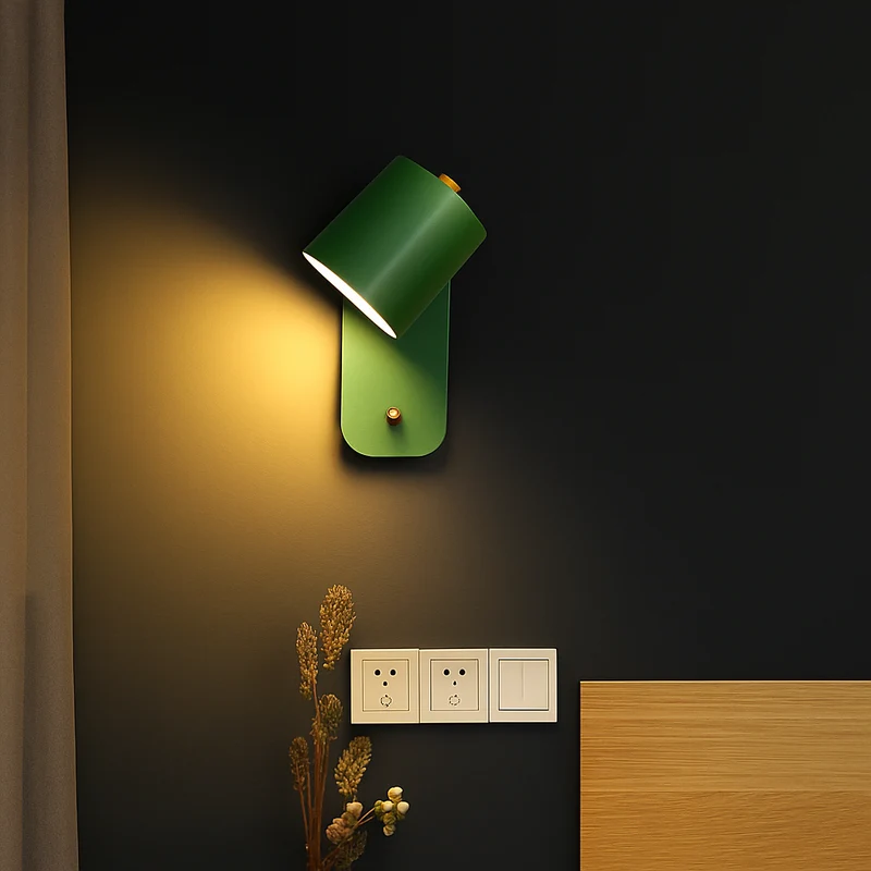 Wandlamp Metaal E27 Zwart Wit Slaapkamer Woonkamer Schakelaar Nordische Muurlamp Leeslamp Trap Hal Nachtkastlamp | Sansoti