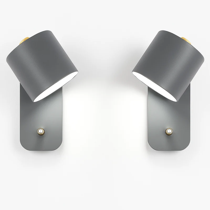 Wandlamp Metaal E27 Zwart Wit Slaapkamer Woonkamer Schakelaar Nordische Muurlamp Leeslamp Trap Hal Nachtkastlamp | Sansoti