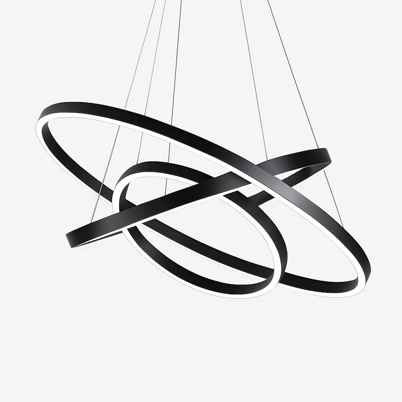 Ringkroonluchter LED 3 Ringen Wit Woonkamer Eetkamer Dimbaar Moderne Hanglamp Cirkels Plafondlamp Rond Interieur | Sansoti