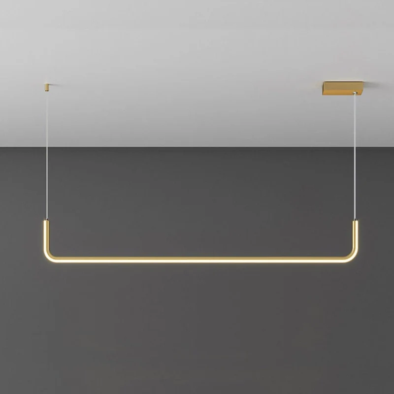 Hanglamp LED Aluminium Zwart Modern Eetkamer Woonkamer Dimbaar Lineaire Pendellamp Minimalistische Plafondlamp Tafel | Sansoti