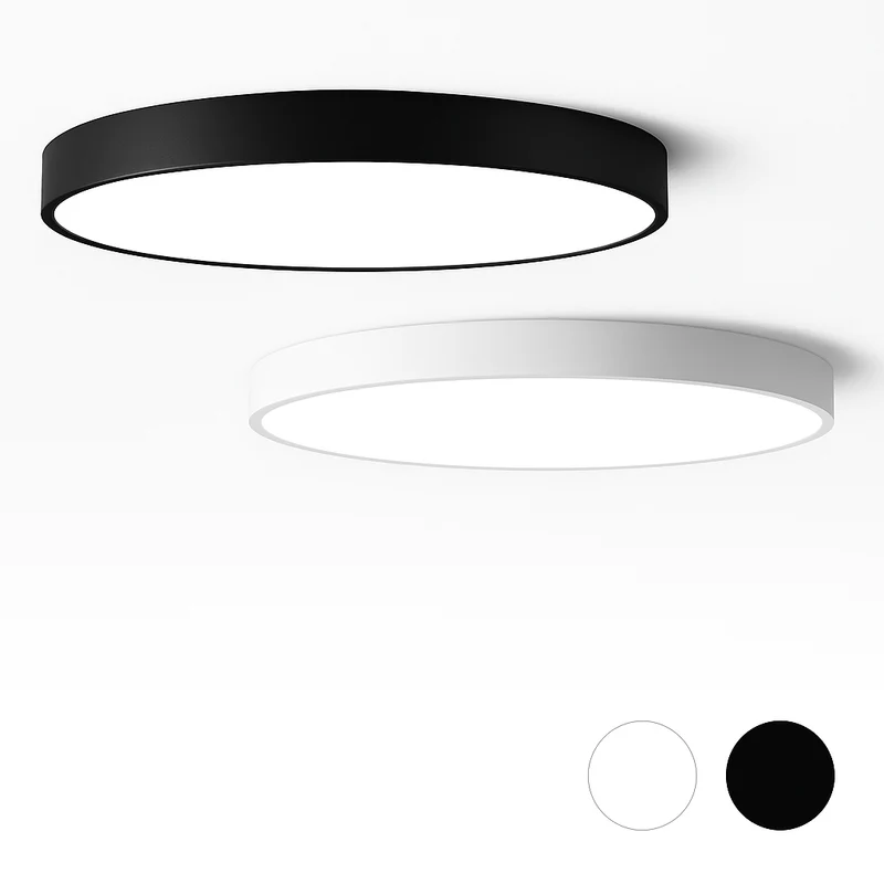 LED Plafondlamp Rond Dimbaar IJzer Frosted Glas Zwart Wit Woonkamer Slaapkamer Keuken Plafonnière Modern Minimalistisch 23cm 30cm 40cm 50cm 60cm | Sansoti
