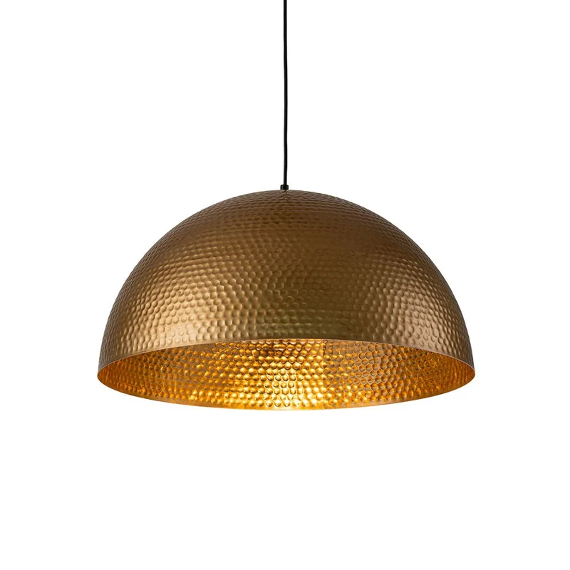 Koepel Hanglamp Gehamerd Metaal Messing Zilver 40cm 60cm Keukeneiland Eetkamer Woonkamer Entree Vintage Industrieel Dimbaar E26 | Sansoti