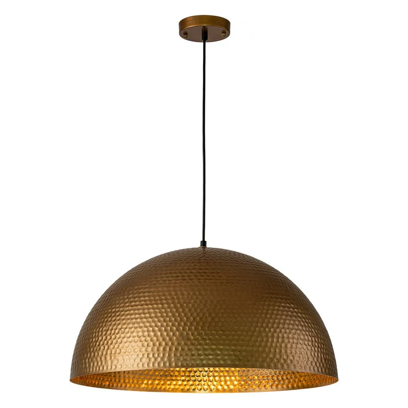 Koepel Hanglamp Gehamerd Metaal Messing Zilver 40cm 60cm Keukeneiland Eetkamer Woonkamer Entree Vintage Industrieel Dimbaar E26 | Sansoti