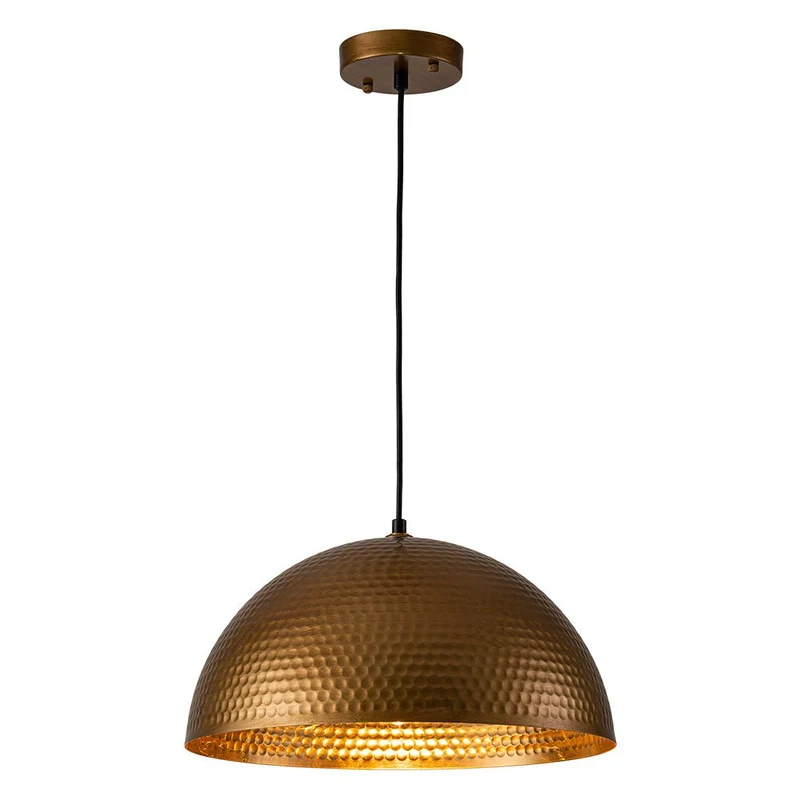 Koepel Hanglamp Gehamerd Metaal Messing Zilver 40cm 60cm Keukeneiland Eetkamer Woonkamer Entree Vintage Industrieel Dimbaar E26 | Sansoti