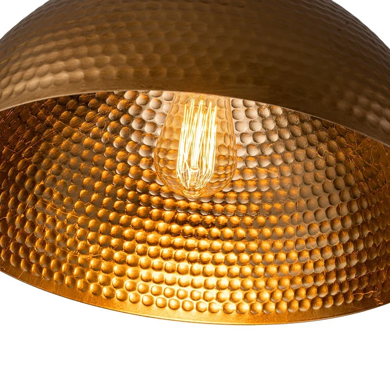 Koepel Hanglamp Gehamerd Metaal Messing Zilver 40cm 60cm Keukeneiland Eetkamer Woonkamer Entree Vintage Industrieel Dimbaar E26 | Sansoti