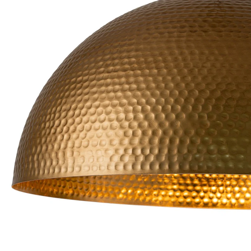 Koepel Hanglamp Gehamerd Metaal Messing Zilver 40cm 60cm Keukeneiland Eetkamer Woonkamer Entree Vintage Industrieel Dimbaar E26 | Sansoti