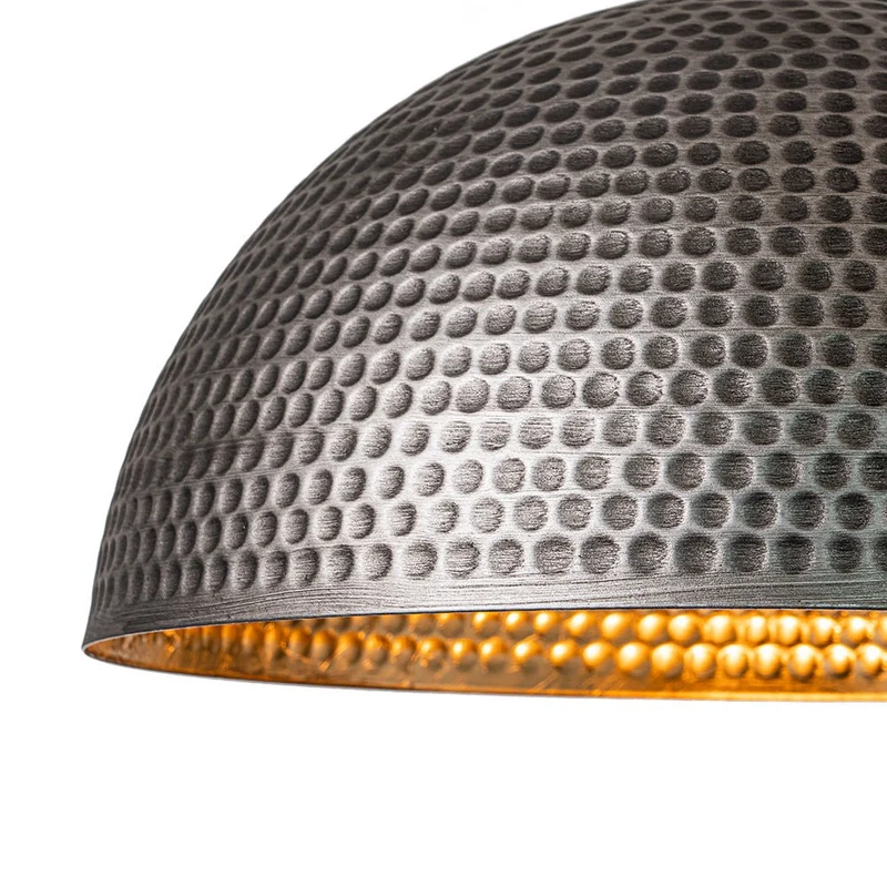 Koepel Hanglamp Gehamerd Metaal Messing Zilver 40cm 60cm Keukeneiland Eetkamer Woonkamer Entree Vintage Industrieel Dimbaar E26 | Sansoti