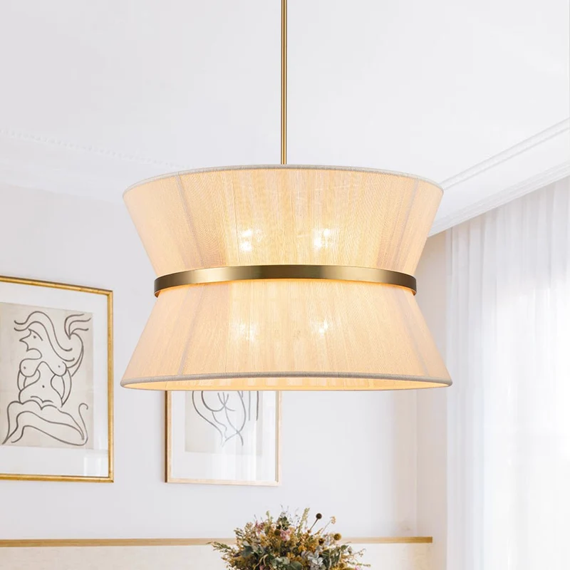 Hanglamp Touw Gevlochten Messing Beige Zwart Bohemian Drum Eetkamer Woonkamer Slaapkamer Entree Farmhouse Coastal Verstelbaar E26 E12 | Sansoti