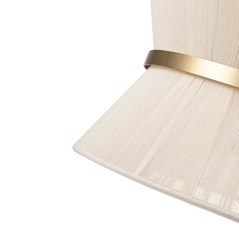 Hanglamp Touw Gevlochten Messing Beige Zwart Bohemian Drum Eetkamer Woonkamer Slaapkamer Entree Farmhouse Coastal Verstelbaar E26 E12 | Sansoti
