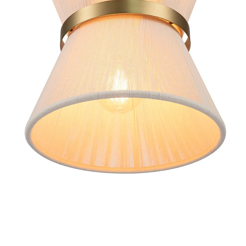 Hanglamp Touw Gevlochten Messing Beige Zwart Bohemian Drum Eetkamer Woonkamer Slaapkamer Entree Farmhouse Coastal Verstelbaar E26 E12 | Sansoti