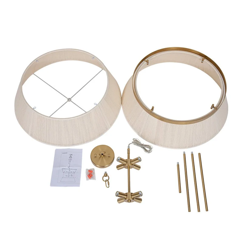 Hanglamp Touw Gevlochten Messing Beige Zwart Bohemian Drum Eetkamer Woonkamer Slaapkamer Entree Farmhouse Coastal Verstelbaar E26 E12 | Sansoti