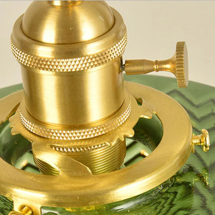 Groene Transparante Glazen Hanglamp Met Ribbelstructuur En Messing Fitting Vintage E27 Plafondlamp Voor Eetkamer Woonkamer En Keuken | Sansoti