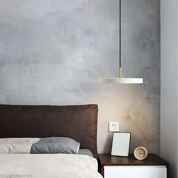 Scandinavische Hanglamp Met Platte Schijfvorm En Warme LED Verlichting Voor Eettafel Woonkamer En Slaapkamer | Sansoti