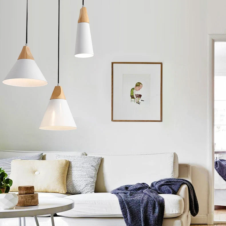 Hanglamp Hout Aluminium E27 Kleurrijk Eetkamer Woonkamer Keuken Designlamp Modern | Sansoti