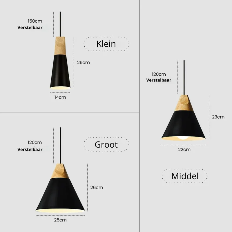 Hanglamp Hout Aluminium E27 Kleurrijk Eetkamer Woonkamer Keuken Designlamp Modern | Sansoti
