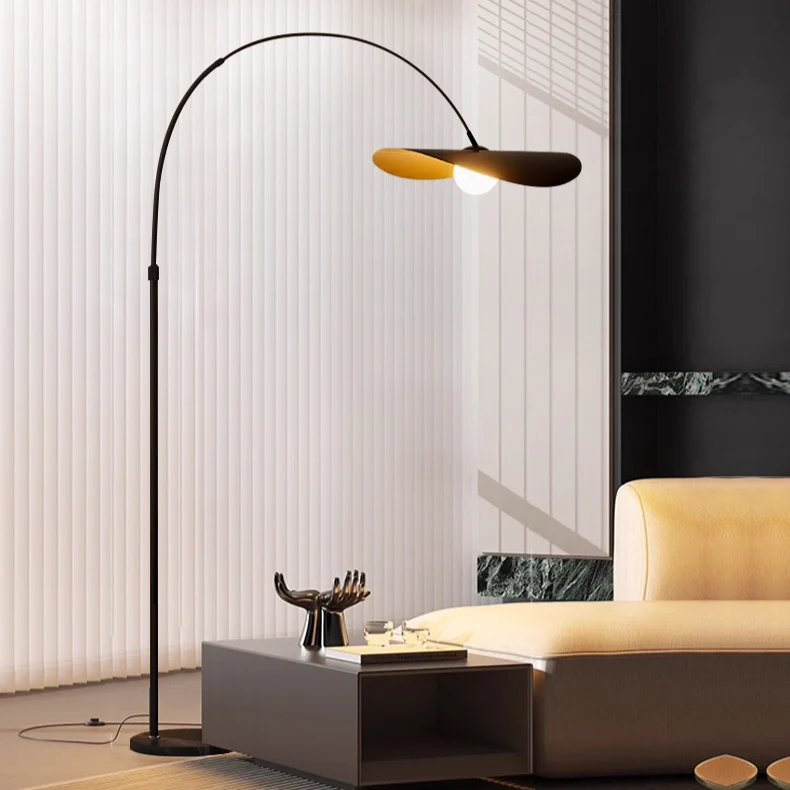Boog Vloerlamp LED IJzer Acryl Zwart Woonkamer Leeshoek Staande Lamp Minimalistisch Wabi Sabi Booglamp Modern Interieur | Sansoti