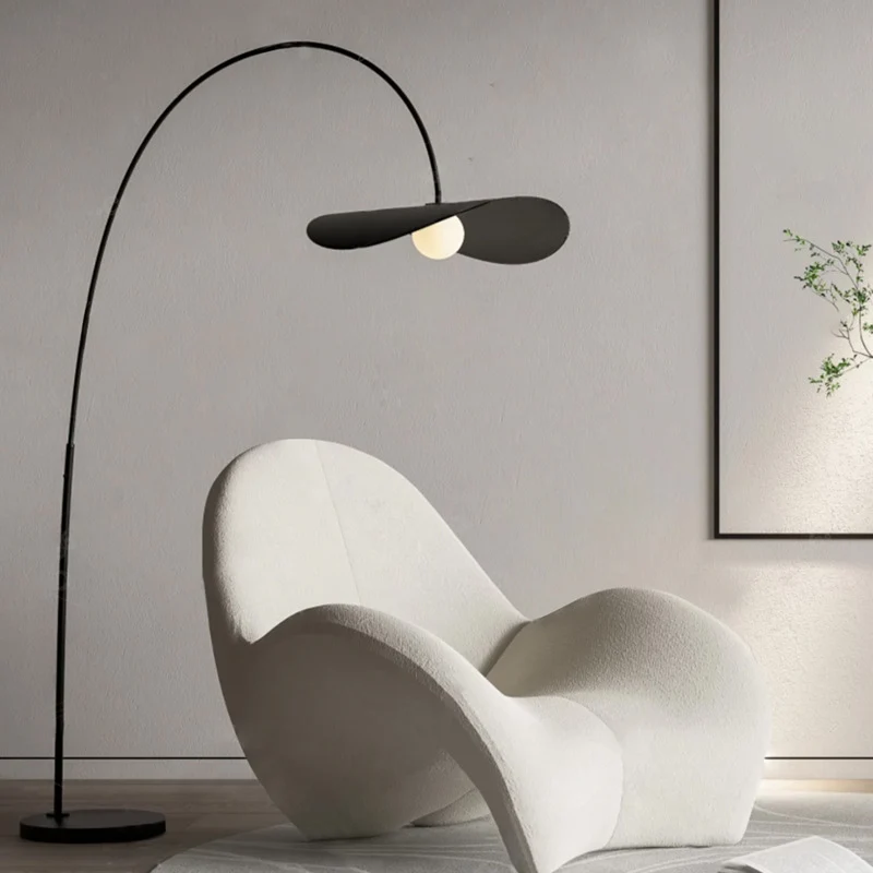 Boog Vloerlamp LED IJzer Acryl Zwart Woonkamer Leeshoek Staande Lamp Minimalistisch Wabi Sabi Booglamp Modern Interieur | Sansoti