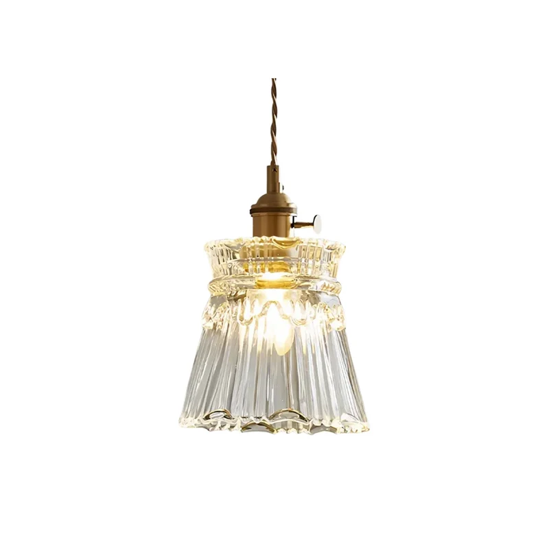 Hanglamp Glas Brons Verstelbare Kabel Woonkamer Eettafel Transparante Glazen Hanglamp Sfeerverlichting Vintage | Sansoti