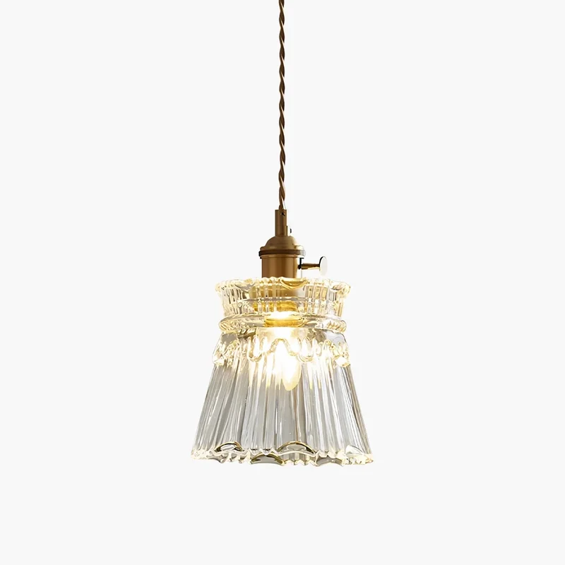 Hanglamp Glas Brons Verstelbare Kabel Woonkamer Eettafel Transparante Glazen Hanglamp Sfeerverlichting Vintage | Sansoti