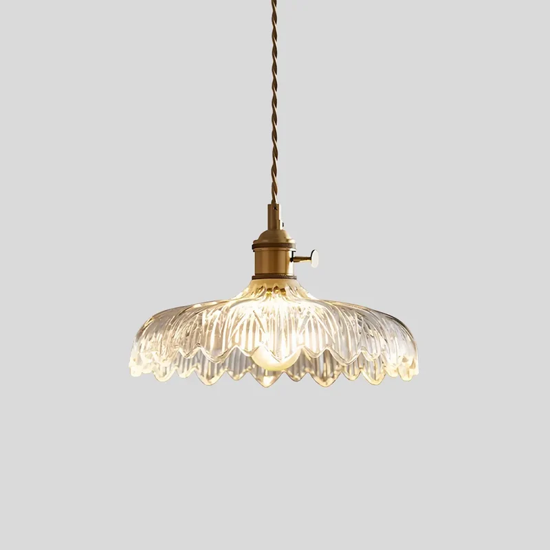 Hanglamp Glas Brons Verstelbare Kabel Woonkamer Eettafel Transparante Glazen Hanglamp Sfeerverlichting Vintage | Sansoti