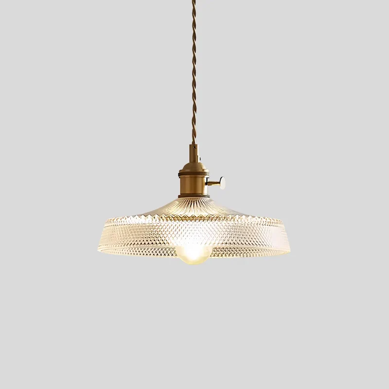 Hanglamp Glas Brons Verstelbare Kabel Woonkamer Eettafel Transparante Glazen Hanglamp Sfeerverlichting Vintage | Sansoti