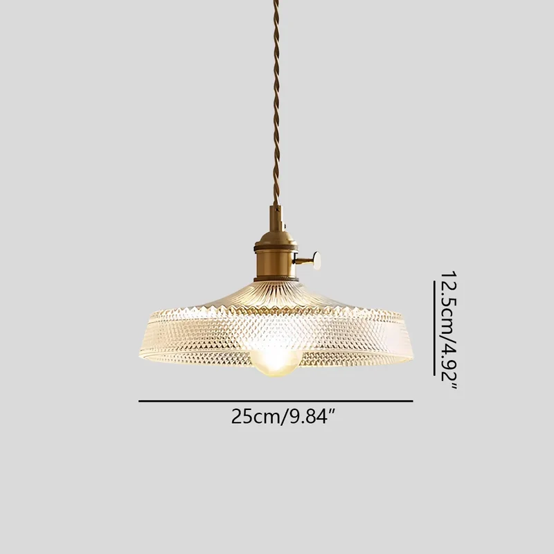 Hanglamp Glas Brons Verstelbare Kabel Woonkamer Eettafel Transparante Glazen Hanglamp Sfeerverlichting Vintage | Sansoti