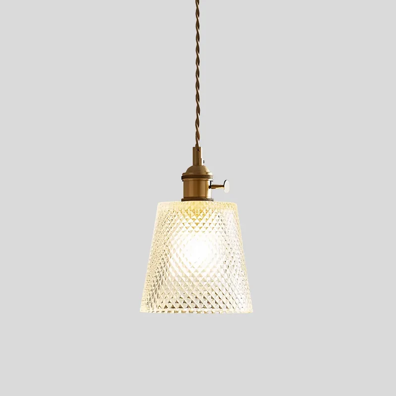 Hanglamp Glas Brons Verstelbare Kabel Woonkamer Eettafel Transparante Glazen Hanglamp Sfeerverlichting Vintage | Sansoti