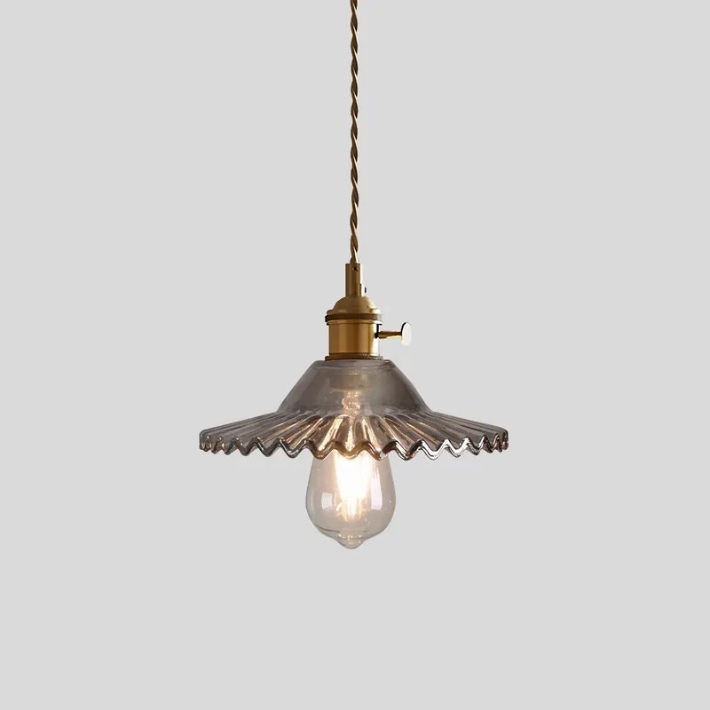 Hanglamp Glas Brons Verstelbare Kabel Woonkamer Eettafel Transparante Glazen Hanglamp Sfeerverlichting Vintage | Sansoti