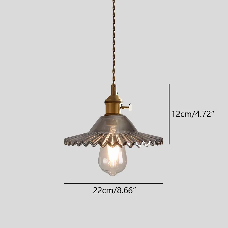 Hanglamp Glas Brons Verstelbare Kabel Woonkamer Eettafel Transparante Glazen Hanglamp Sfeerverlichting Vintage | Sansoti