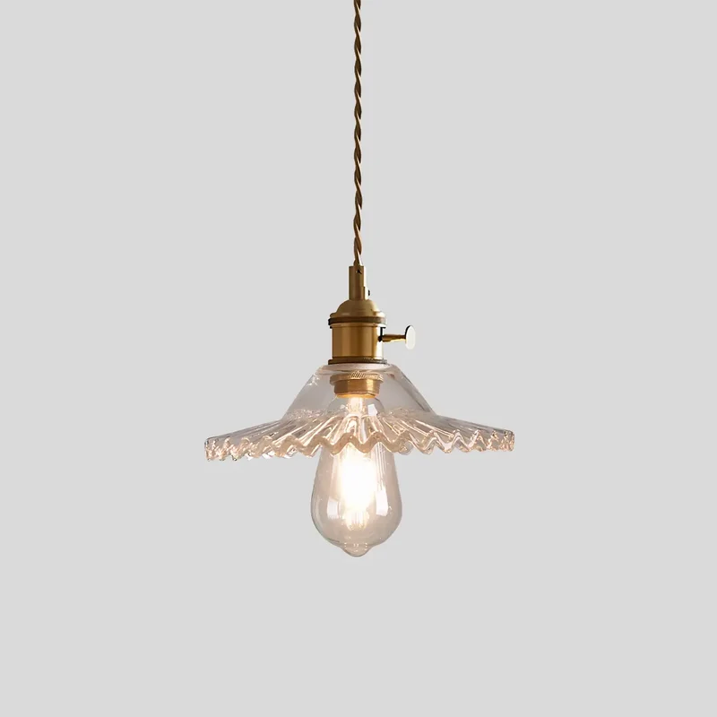 Hanglamp Glas Brons Verstelbare Kabel Woonkamer Eettafel Transparante Glazen Hanglamp Sfeerverlichting Vintage | Sansoti