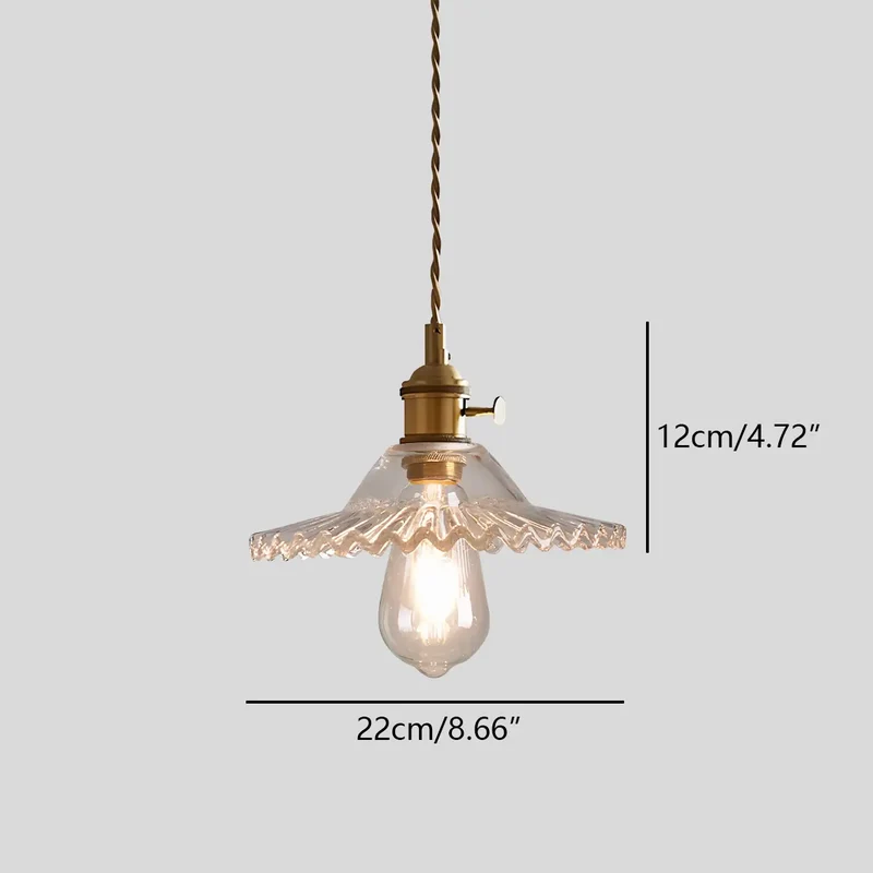 Hanglamp Glas Brons Verstelbare Kabel Woonkamer Eettafel Transparante Glazen Hanglamp Sfeerverlichting Vintage | Sansoti