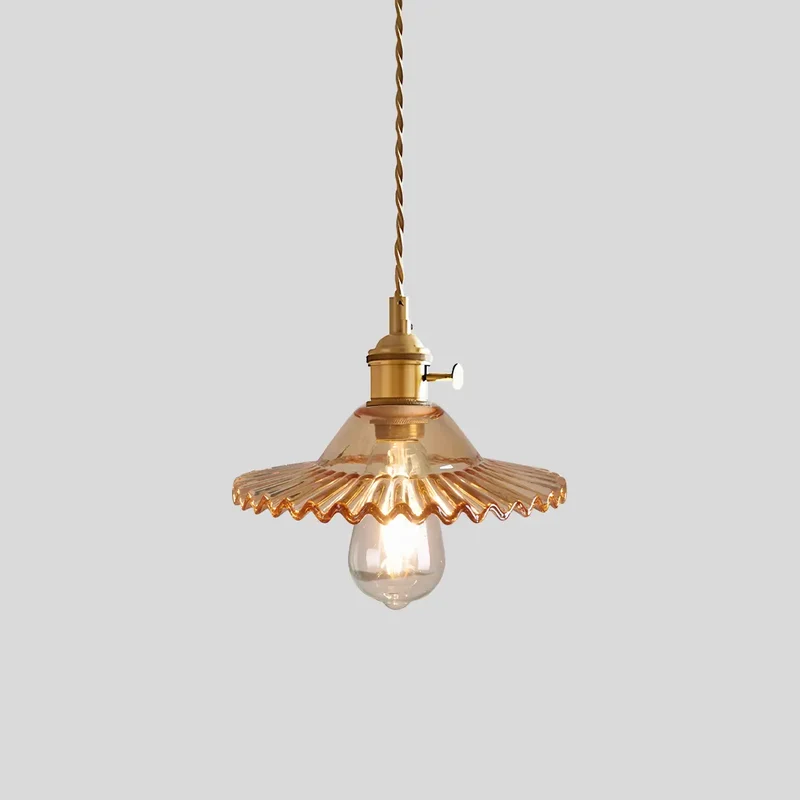 Hanglamp Glas Brons Verstelbare Kabel Woonkamer Eettafel Transparante Glazen Hanglamp Sfeerverlichting Vintage | Sansoti