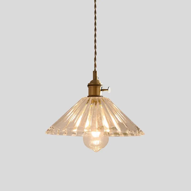 Hanglamp Glas Brons Verstelbare Kabel Woonkamer Eettafel Transparante Glazen Hanglamp Sfeerverlichting Vintage | Sansoti