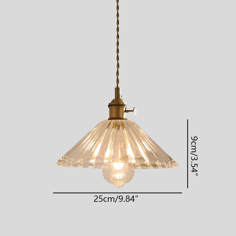 Hanglamp Glas Brons Verstelbare Kabel Woonkamer Eettafel Transparante Glazen Hanglamp Sfeerverlichting Vintage | Sansoti