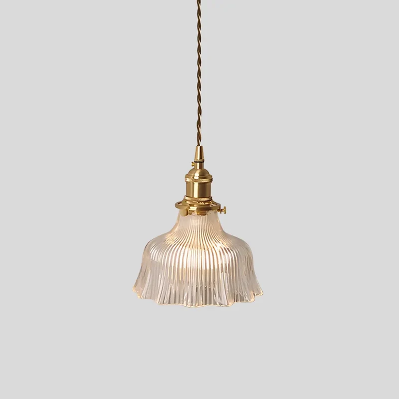 Hanglamp Glas Brons Verstelbare Kabel Woonkamer Eettafel Transparante Glazen Hanglamp Sfeerverlichting Vintage | Sansoti