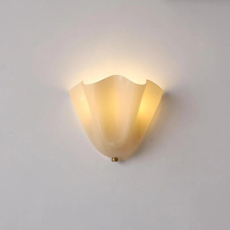 Glazen wandlamp 2x E27 glas beige badkamer hal woonkamer dimbare wandverlichting vochtbestendig | Sansoti