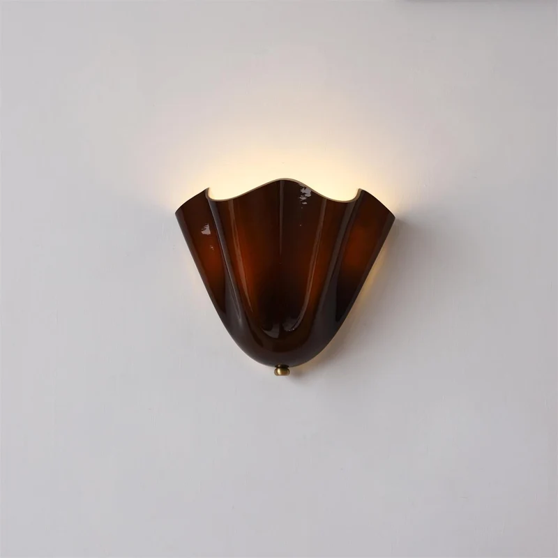 Glazen wandlamp 2x E27 glas beige badkamer hal woonkamer dimbare wandverlichting vochtbestendig | Sansoti