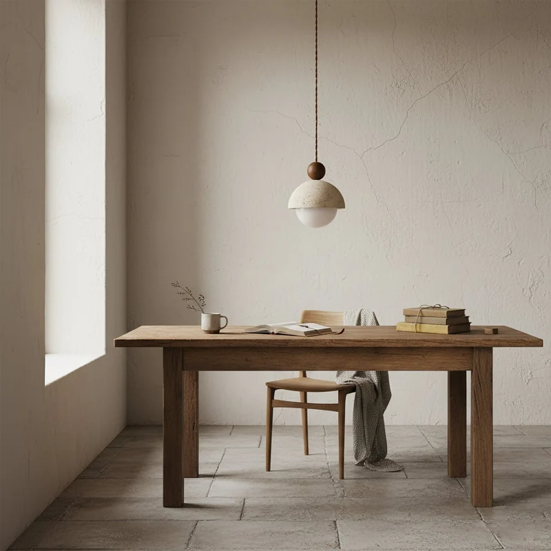 Design Hanglamp van Travertin en Glas – Moderne Verlichting met Warm Licht | Sansoti