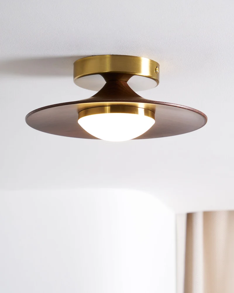 Moderne Plafondlamp met Metaal en Houtaccent – LED Lamp voor Keuken & Woonruimte | Sansoti