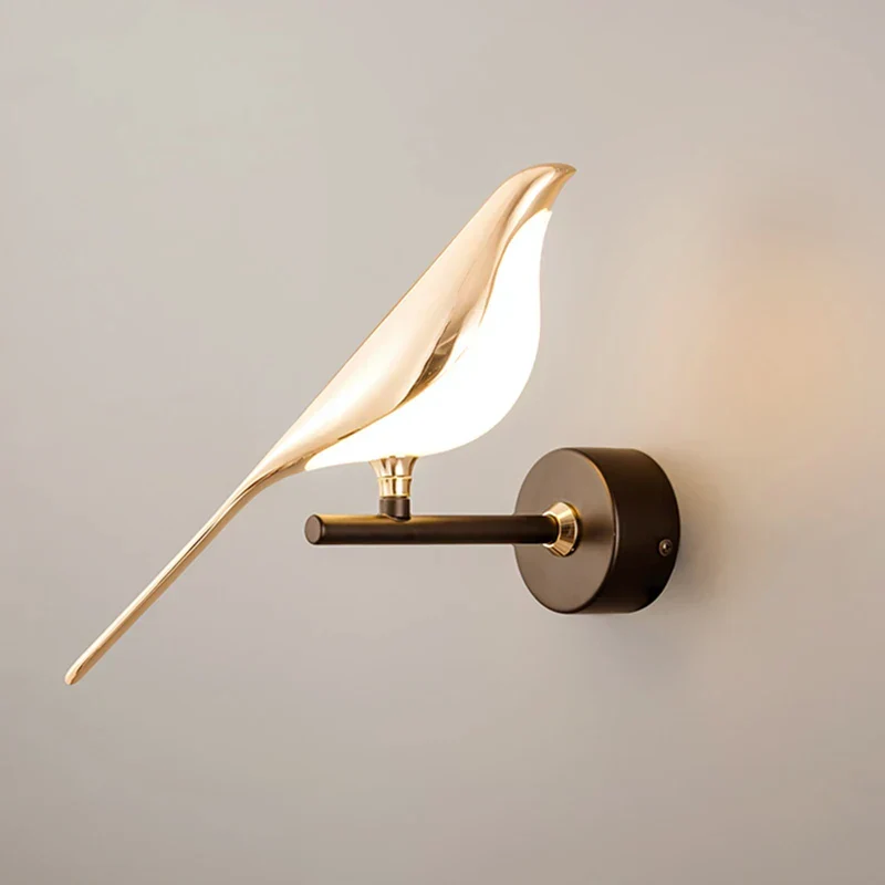 Design Wandlamp LED in Vogelvorm – Gouden Wandlamp met Warm Licht | Sansoti